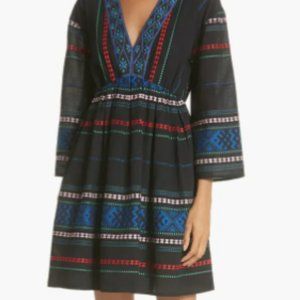 JOIE Sada Embroidered Minidress In Caviar